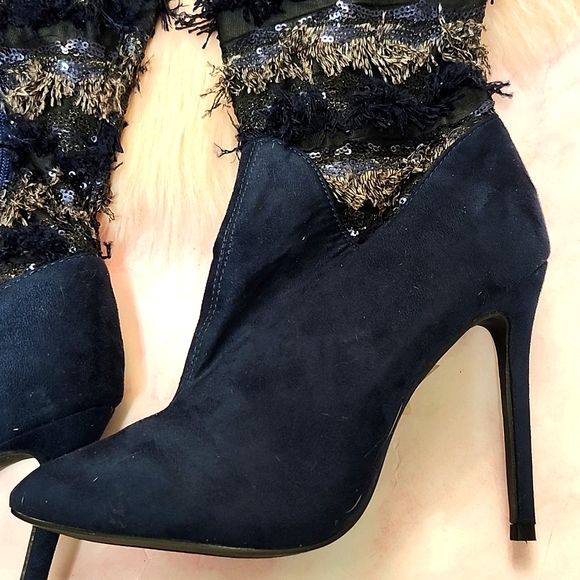 Brand New Elegant Collection Thigh High Fringe & Sequin Stiletto Boots-7 - Picture 3 of 6